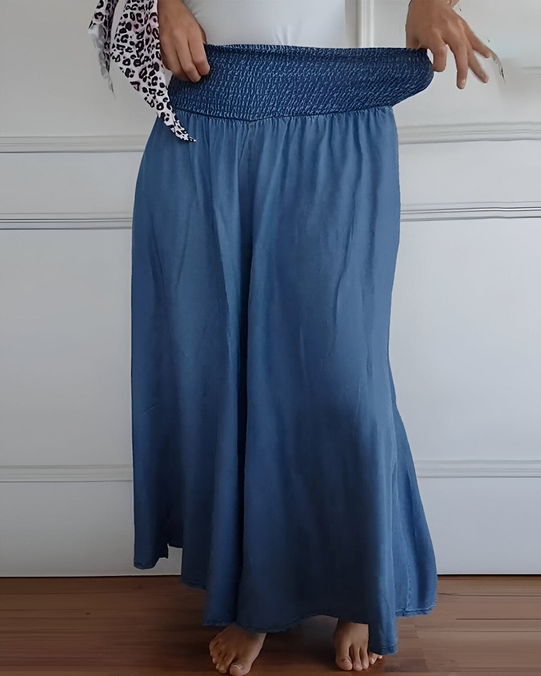 MOREL & LAURENT PARIS | Pantalon large pour femme avec taille smockée