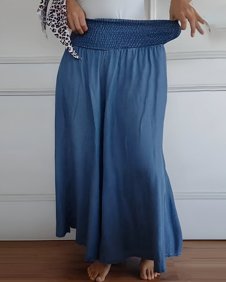 MOREL & LAURENT PARIS | Pantalon large pour femme avec taille smockée