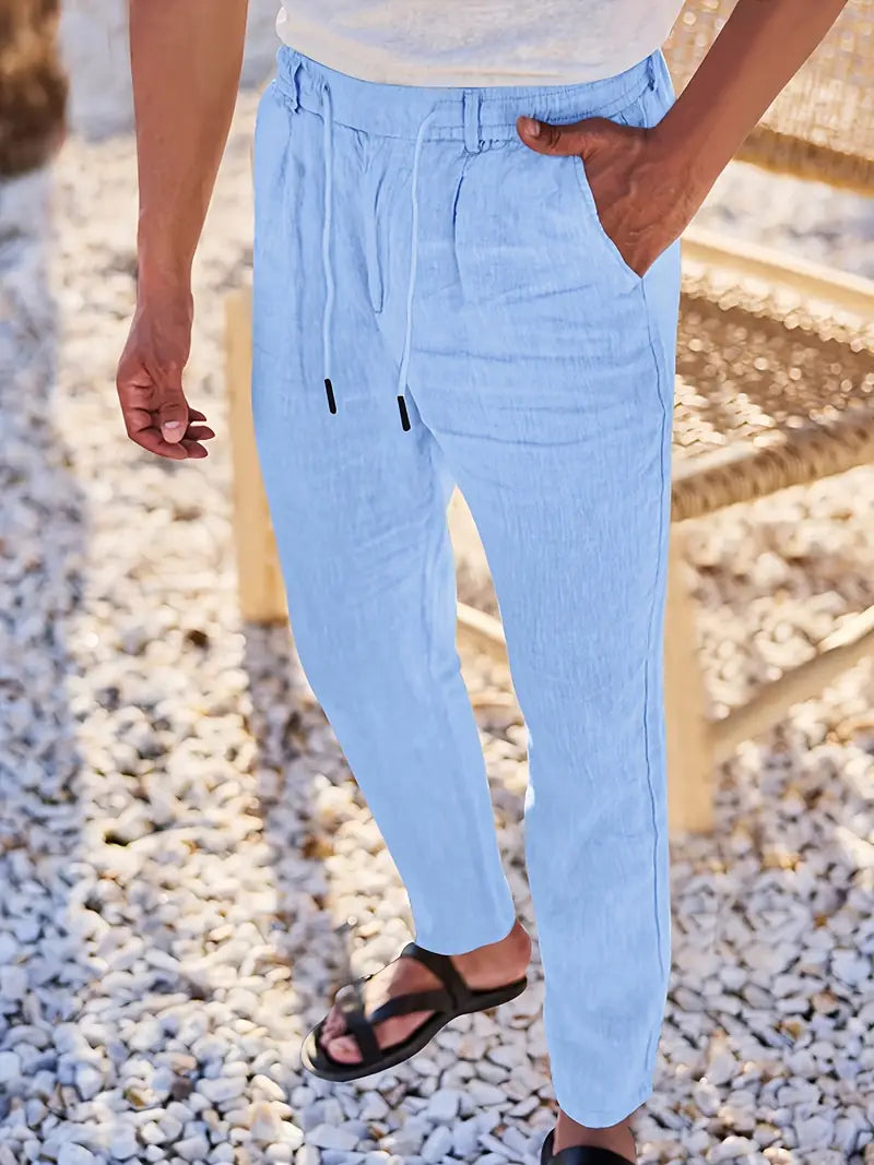 MOREL & LAURENT PARIS | PANTALONS LARGES EN LIN AVEC CORDON