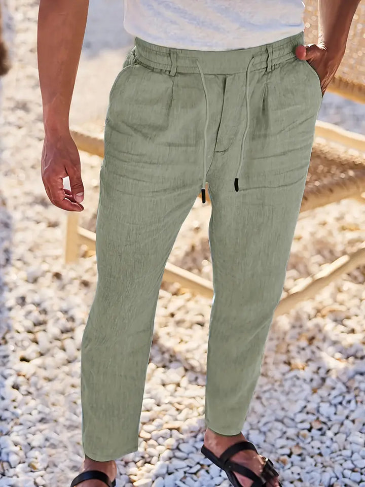 MOREL & LAURENT PARIS | PANTALONS LARGES EN LIN AVEC CORDON
