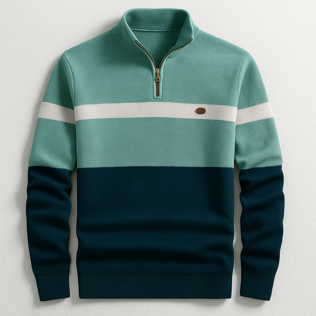 MOREL & LAURENT PARIS | PULL HOMME AVEC ZIP AU COL