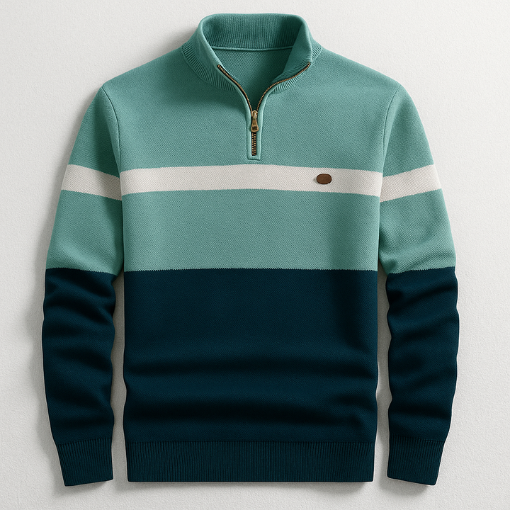 MOREL & LAURENT PARIS | PULL HOMME AVEC ZIP AU COL