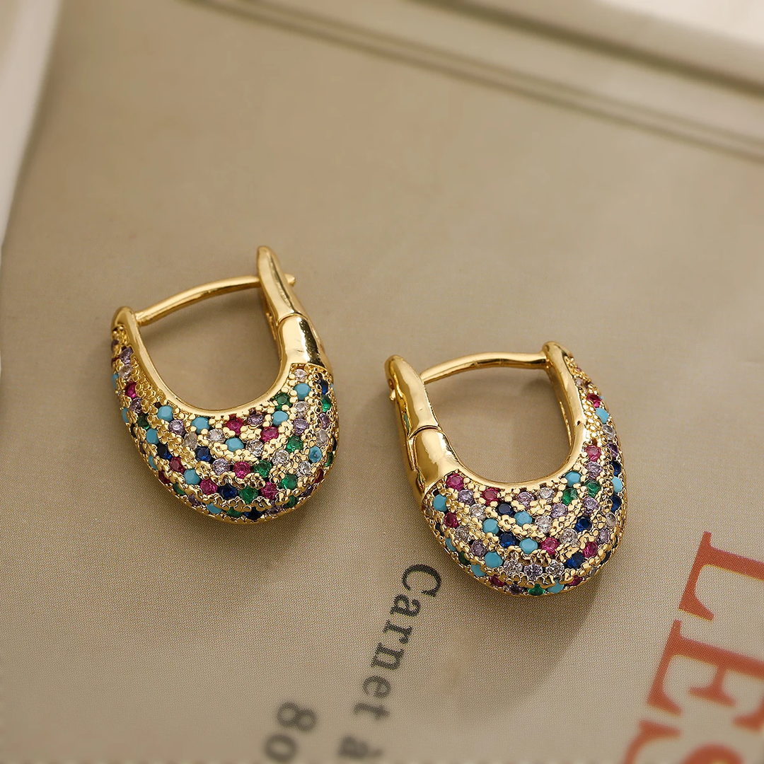 MOREL & LAURENT PARIS | BOUCLES D’OREILLES ÉLÉGANTES AVEC CRISTAUX COLORÉS