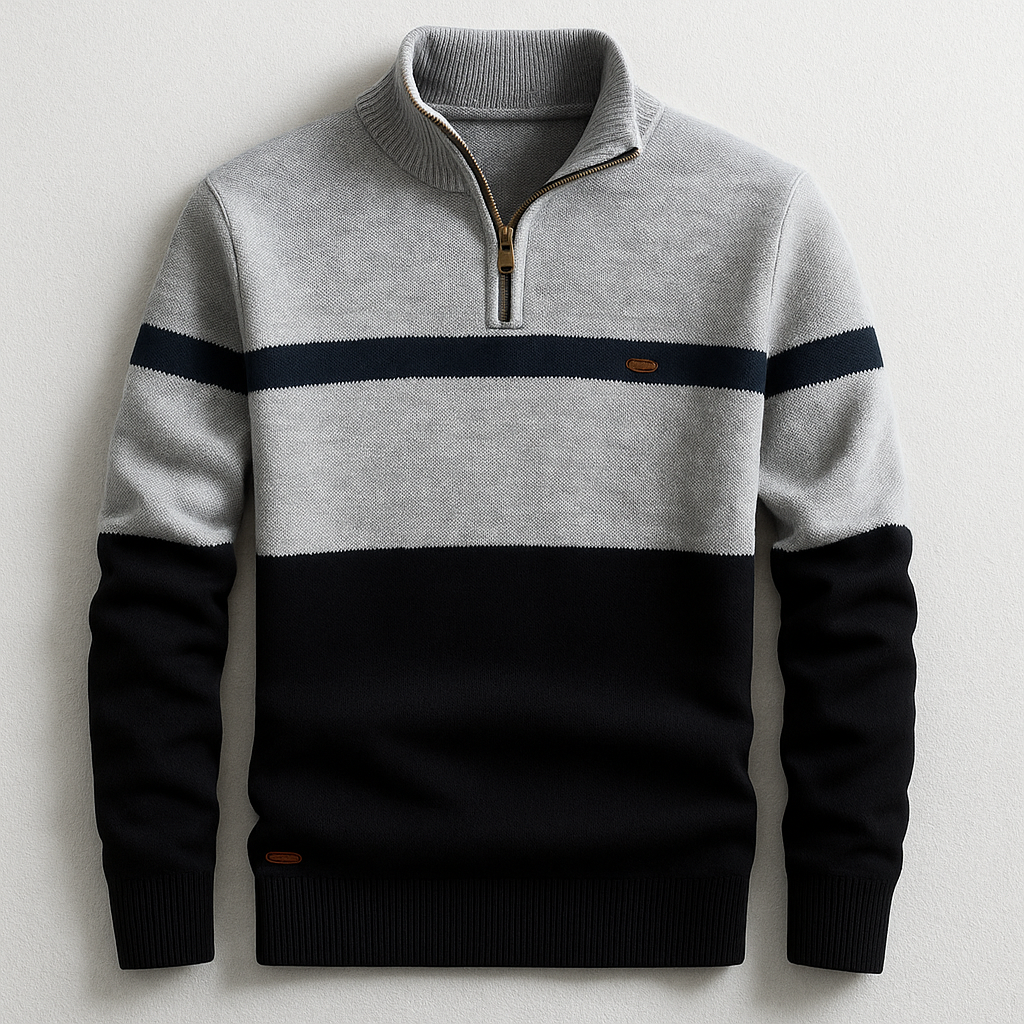 MOREL & LAURENT PARIS | PULL HOMME AVEC ZIP AU COL