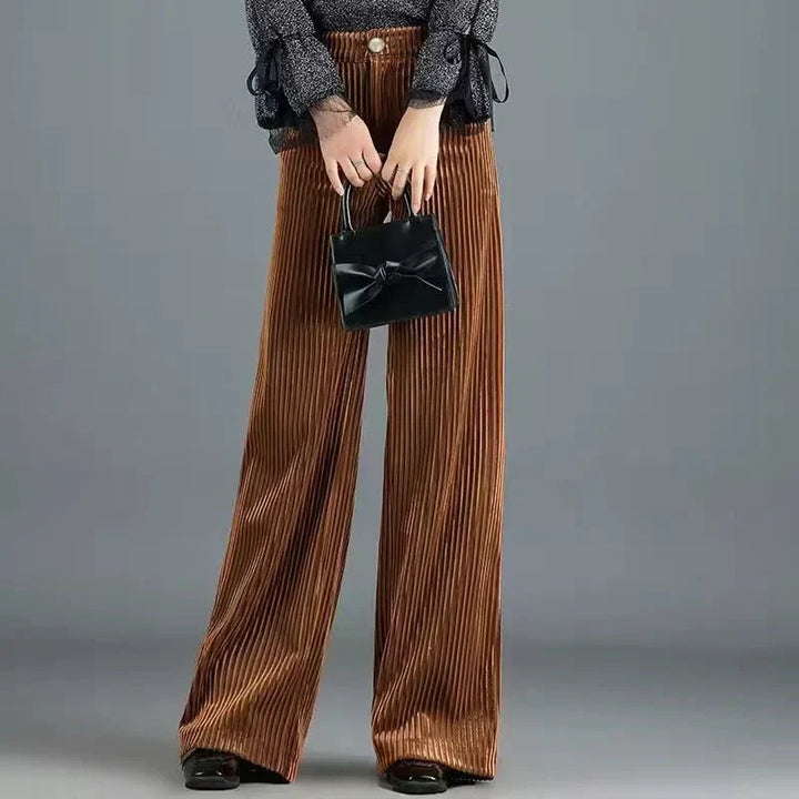 MOREL & LAURENT PARIS | PANTALON EN VELOURS TRICOTÉ TAILLE HAUTE POUR FEMME