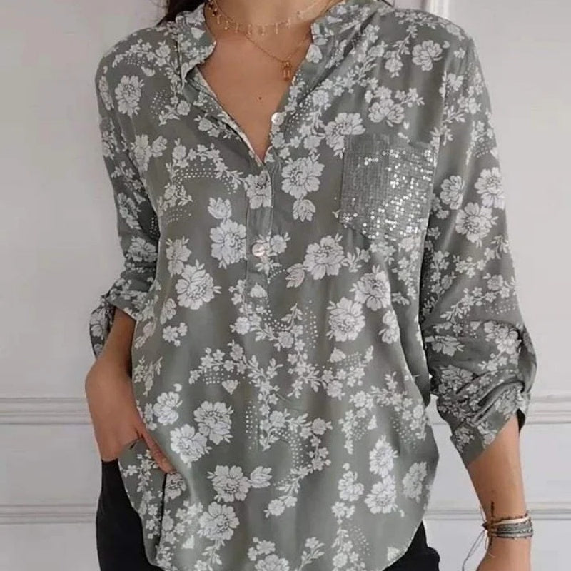 Friedlinde | Blouse à manches longues à fleurs